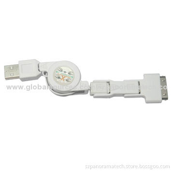 1-to-3 USB Cable for Charging and Sync for Micro Connect and 30-pin, Made of Copper